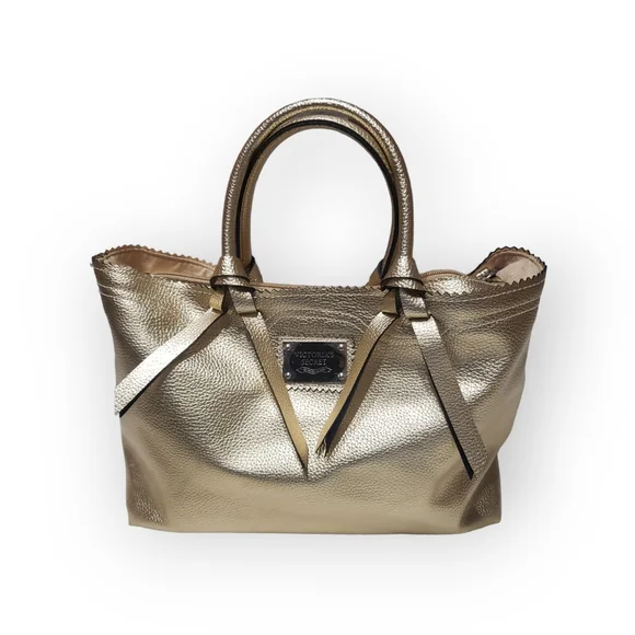 Victorias Secret Metallic Gold Handbag Shoulder Bag Purse - Picture 1 of 6